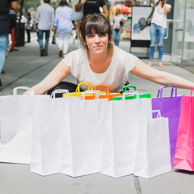 Bolsas Canguro - Bolsa papel asa plana Generica colores
